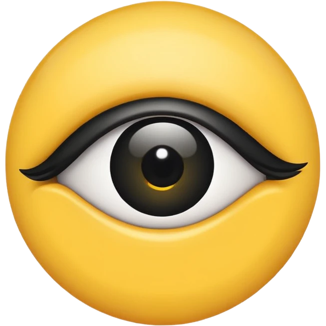 Yellow circle with an eye towards the middle left of the circle emoji
