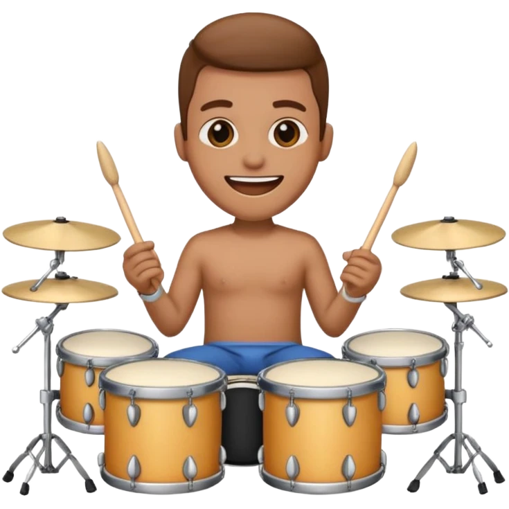 emoji person drummer at drum kit emoji