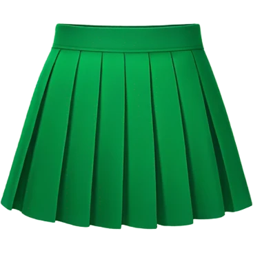  green pleated mini skirt, isolated emoji