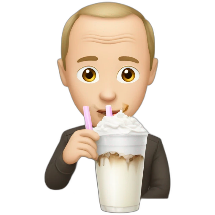 Putin drinks milkshake emoji