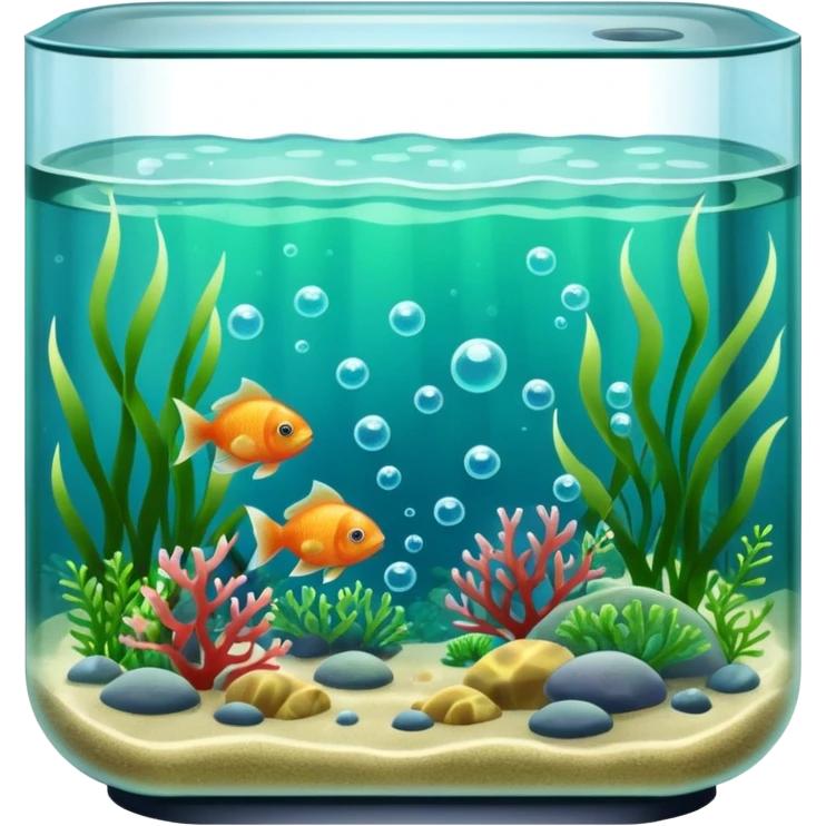fish tank, with sea seed little bubbles. emoji