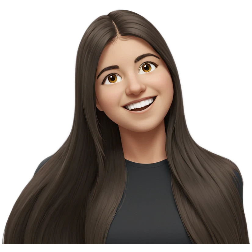 happy girl with long hair emoji