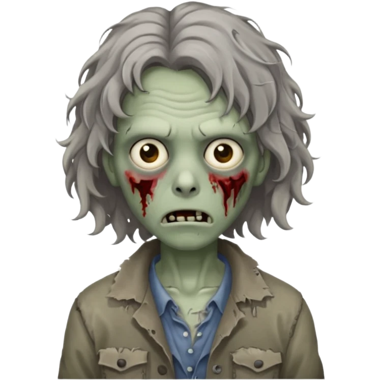 Zumbie de cabelo ondulado medio emoji