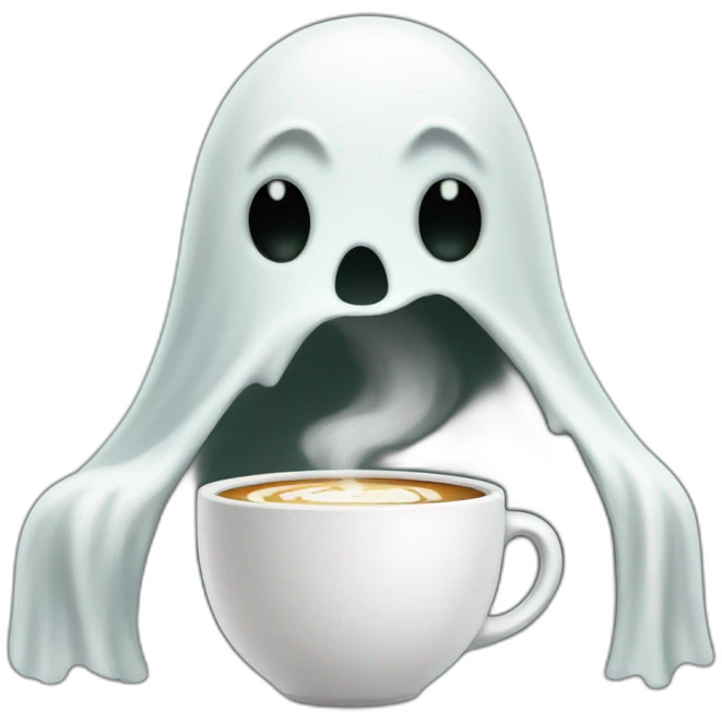 a ghost drinking coffe emoji