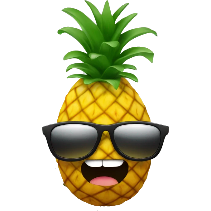 Upside down pineapple wearing sunglasses emoji