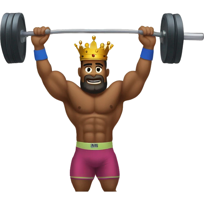 King practicing Crossfit on a gym emoji