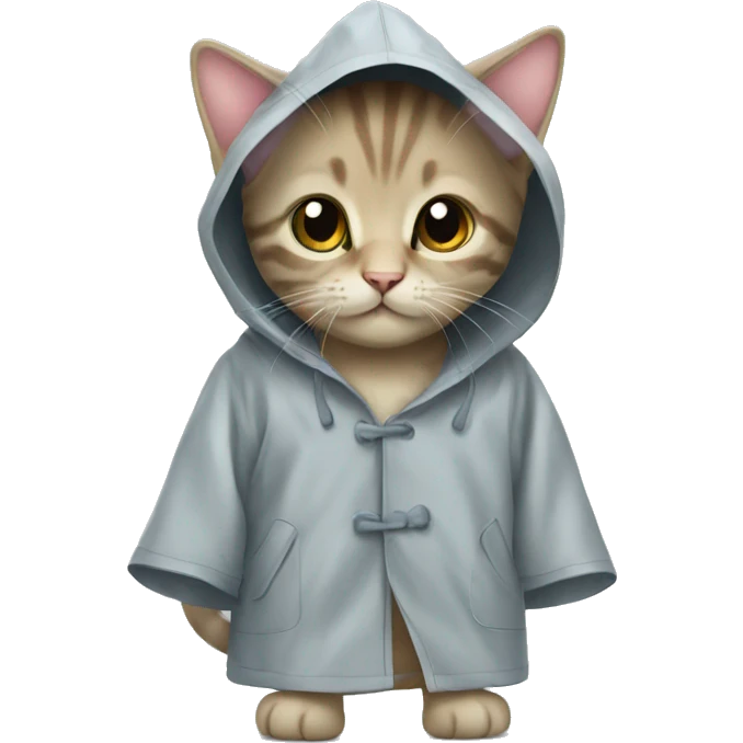 kitten in raincoat emoji