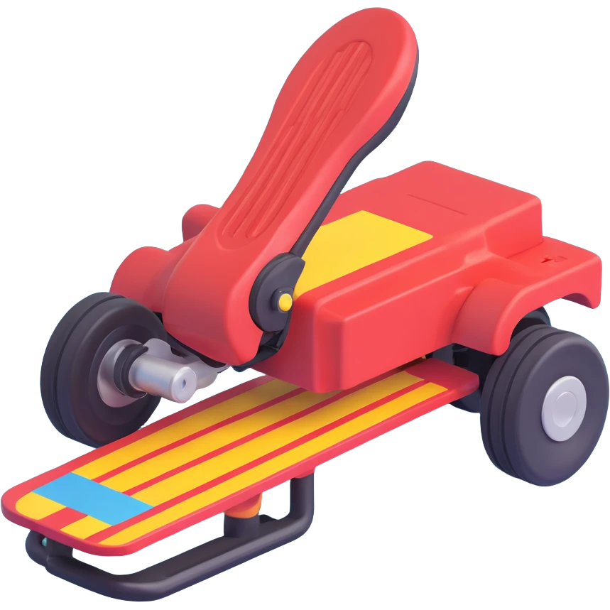 A simple 2D emoji-style illustration of a right foot pressing down on a car gas pedal. The pedal is labeled with “GO” and motion lines show acceleration. Bright, clean cartoon style with clear shapes and bold colors. emoji