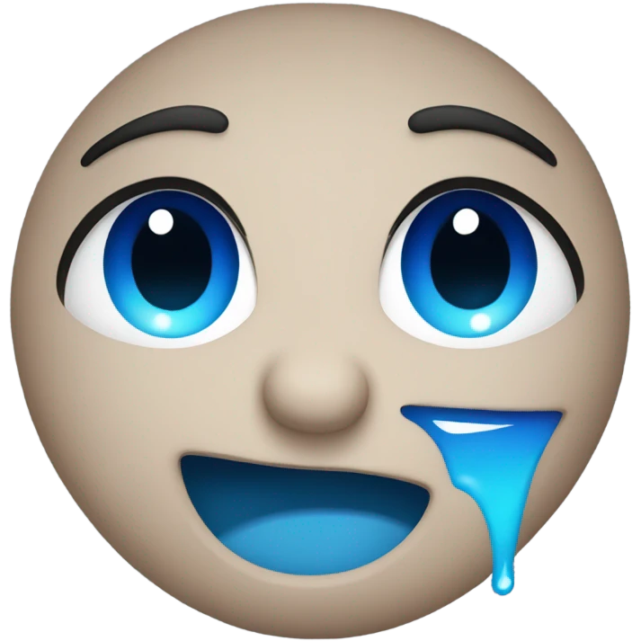 crying face with blue tears emoji