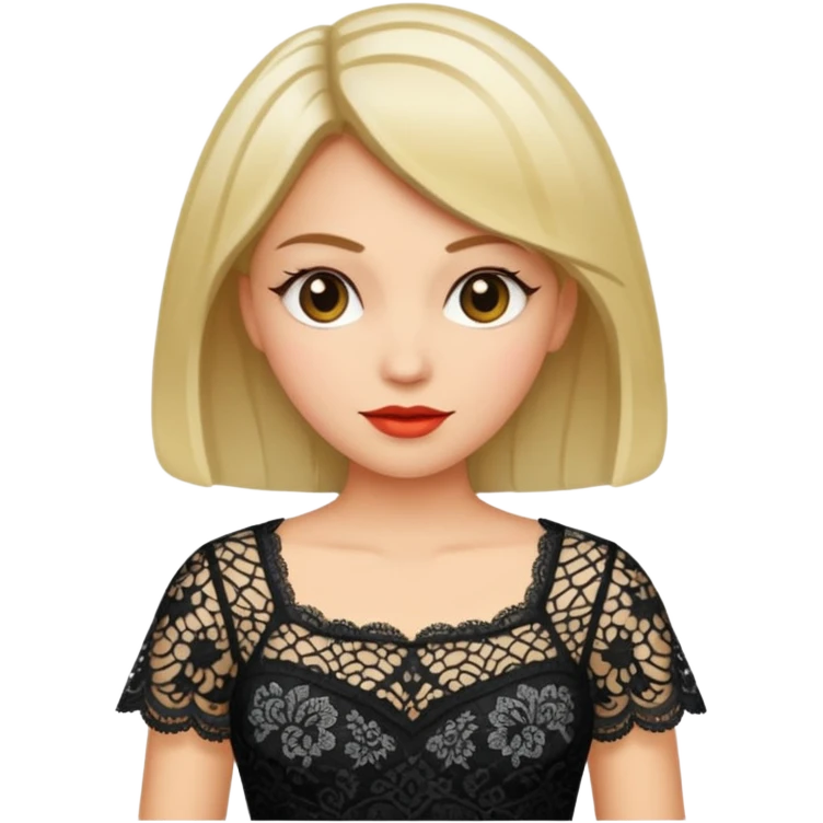 woman with lace patterned top emoji