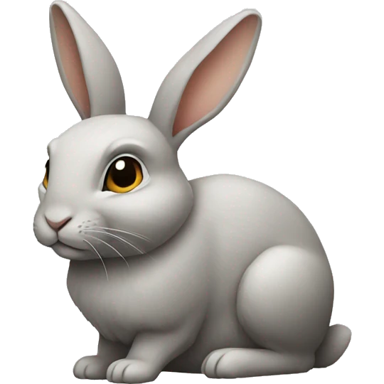 rabbit with stone on it emoji