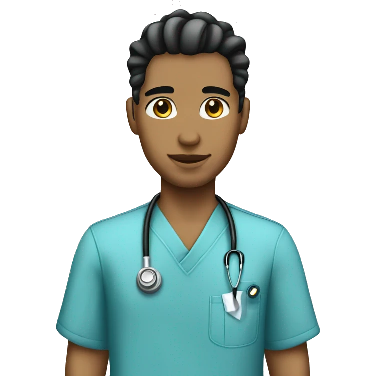 light skin emo male with braids nurse scrubs  emoji