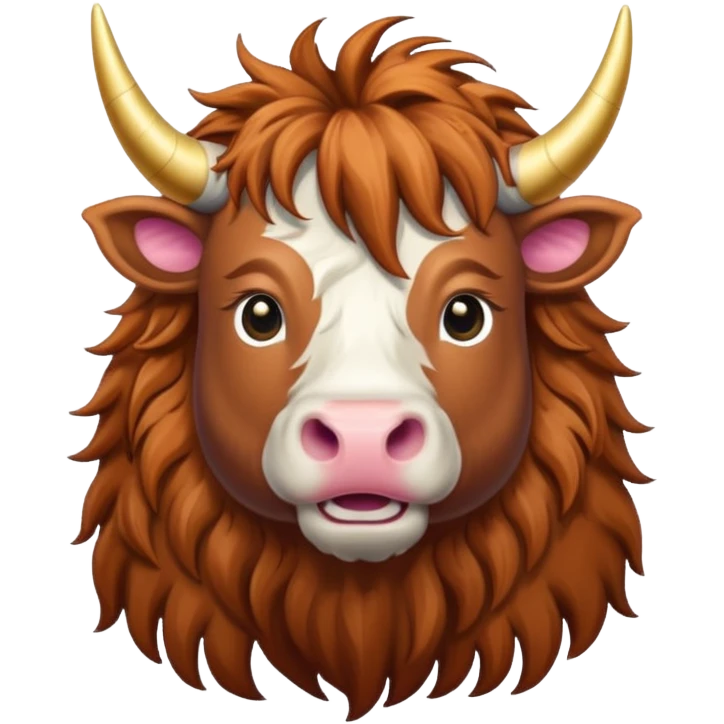 Male unicorn highland cow emoji