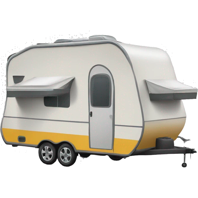 camper with door on left hand side and awning emoji