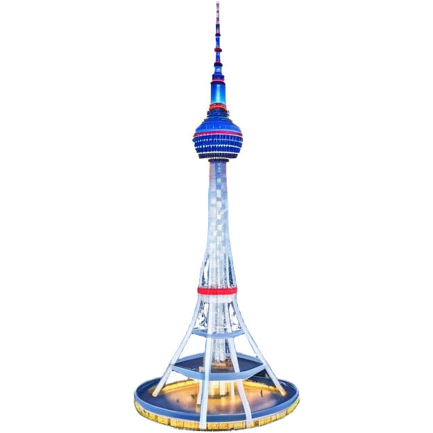 N Seoul Tower Landmark Emoji – Showing the tower atop Namsan Mountain with city lights in the background. emoji