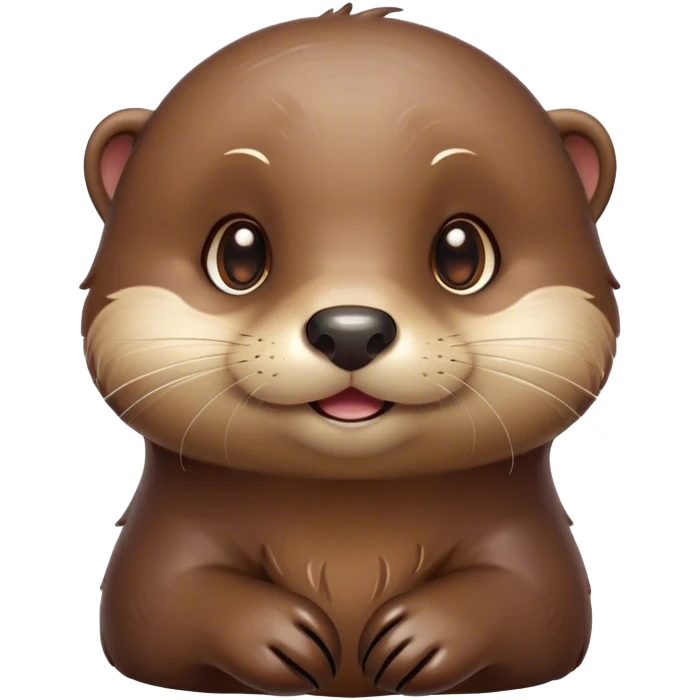 Cinematic Cute Otter Portrait Emoji, Head tilted playfully and inquisitively, featuring a glossy, streamlined brown Fur with a cute, twitching nose and round, sparkling eyes filled with curiosity, Simplified yet irresistibly adorable features, highly detailed, glowing with a warm, friendly glow, high shine, affectionate and sprightly, stylized with a touch of aquatic whimsy, bright and endearing, soft glowing outline, capturing the essence of a mischievous yet loving otter, so playful it feels like it could splash out of the screen and into your arms! emoji