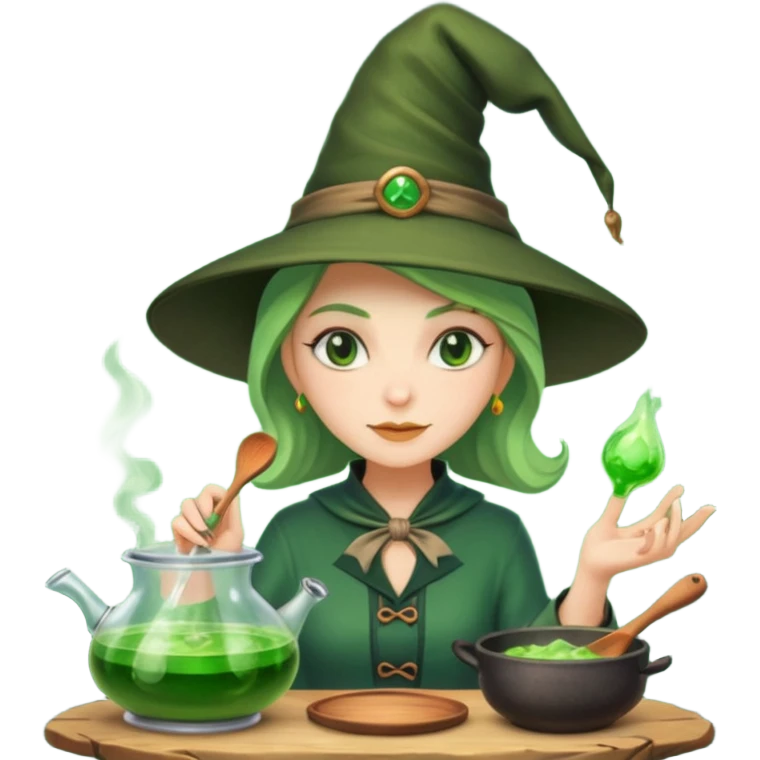 green witch cooking potion emoji