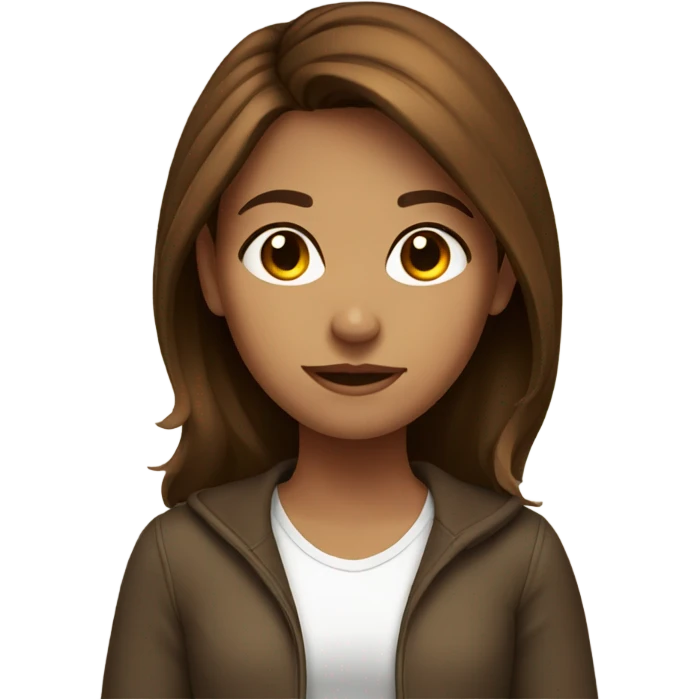 brown haired girl indoors emoji