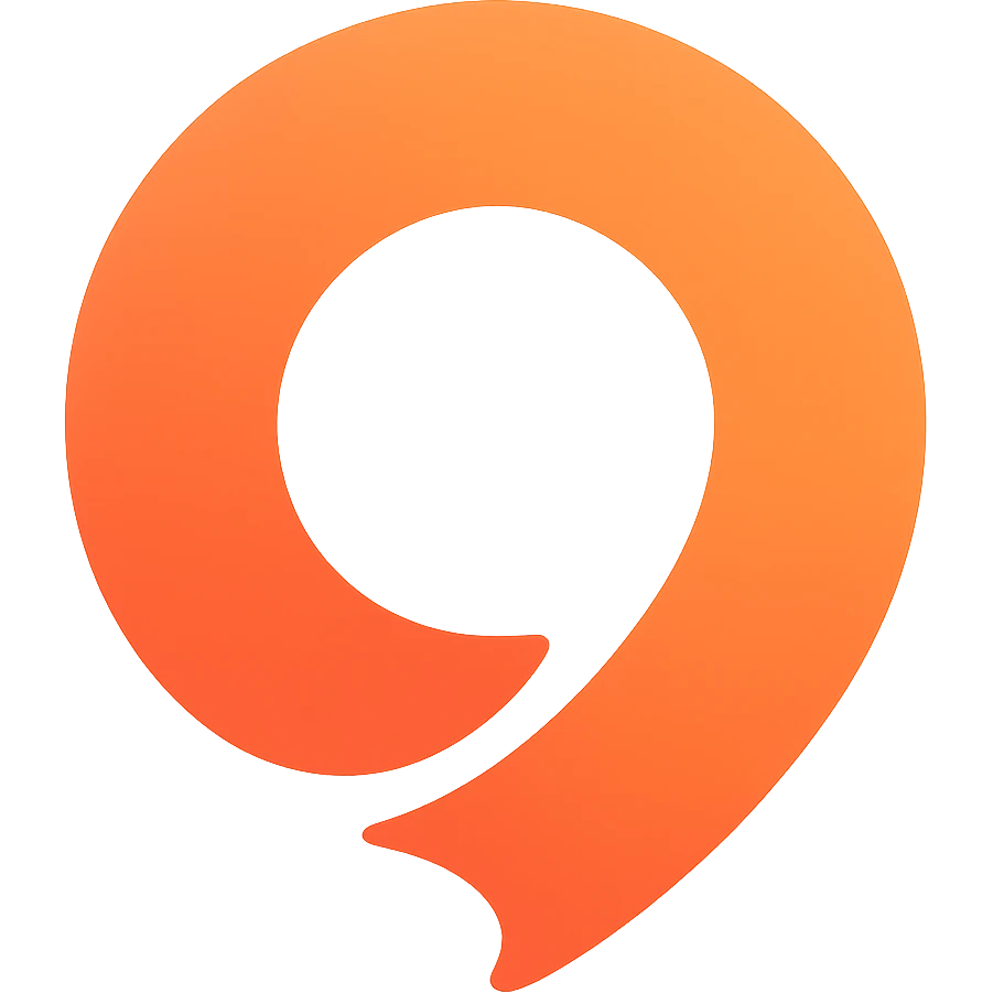 Change the logo to a warm orange and red color palette, keeping the modern, bold, clean, professional, abstract logo style, no text, suitable for a communication or marketing agency, with no background. emoji