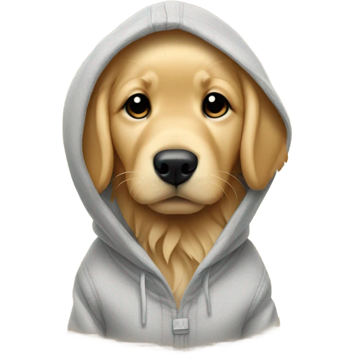 Golden retriever puppy wearing hoodie  emoji