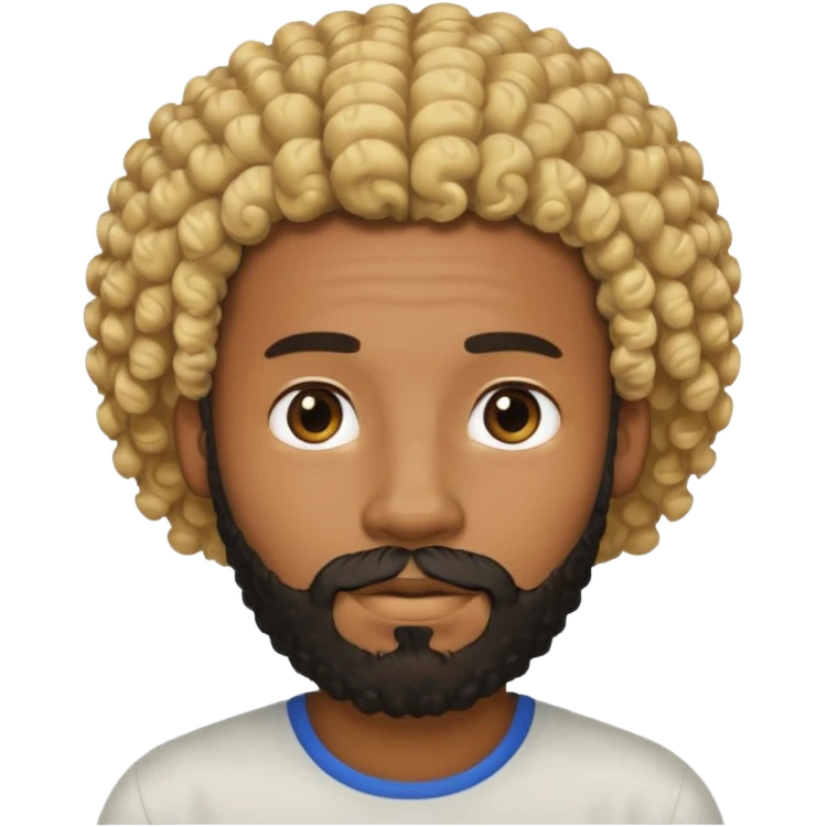 Black man with black beard and curly blond hair emoji