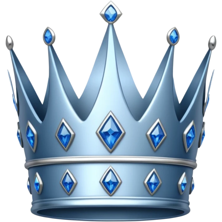 silver crown with blue diamonds emoji