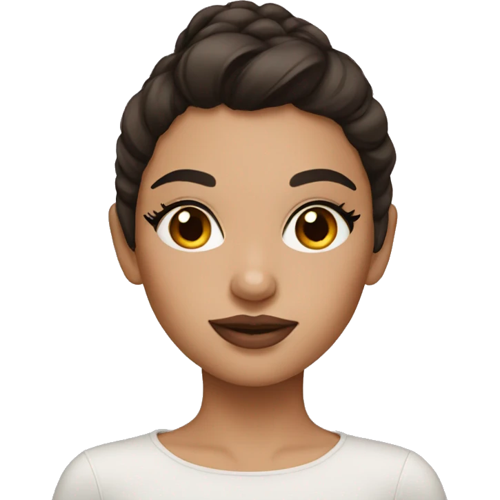 brunette girl wearing makeup  emoji