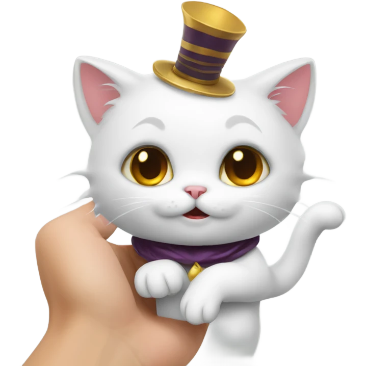 A cute kitty doing a magic trick  emoji