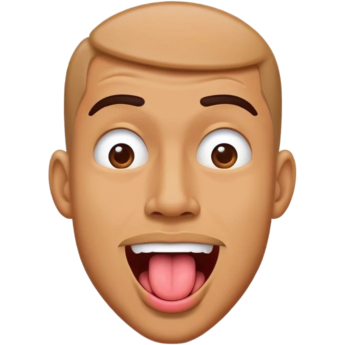 A man with tongue out shaking head side to side emoji