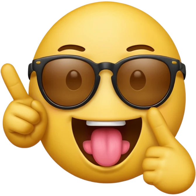 Fassa um emoji simples aquele da carinha amarelo de óculos escuro dando uma língua bem ofensiva e mostrando o dedo do meio da mesma forma emoji