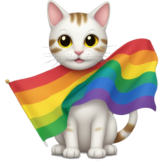 Cat holding gay flag emoji
