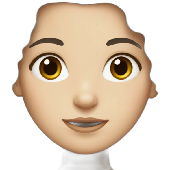 White girl with frizzy long black hair emoji