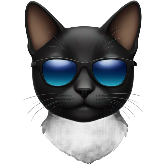 Black cat with sunglasses  emoji