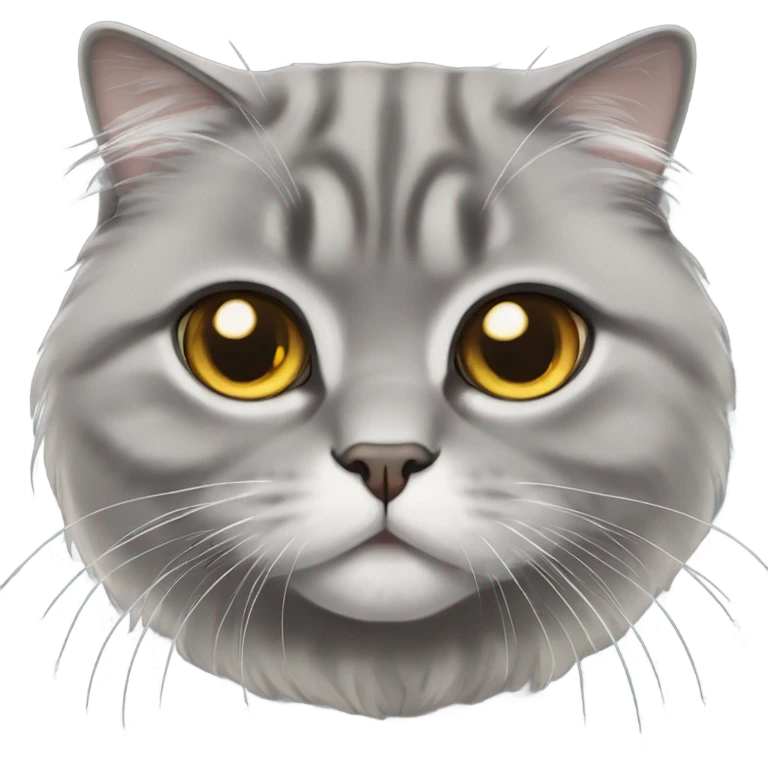gray scottish fold long-hair cat emoji