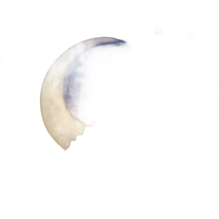 Moon, with stars and clouds, over top of a mountain  emoji