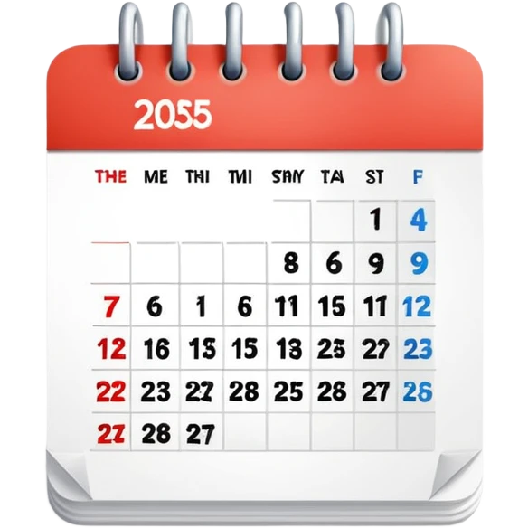 calendar with 2025 written on it emoji