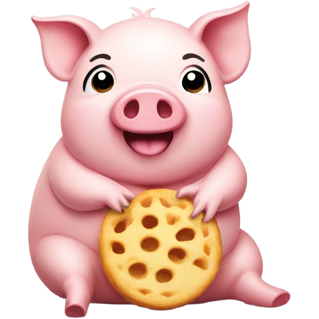 A piggy eating so much emoji