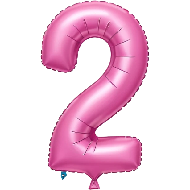 Pink balloon number 2 emoji