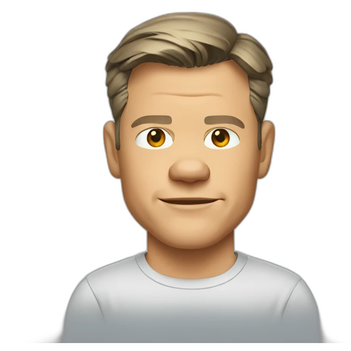 matt-damon cartoon wearing shirt emoji
