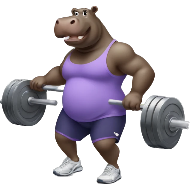 Hippo working out emoji