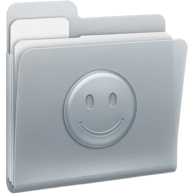 A **minimal emoji-style icon** of a frosted light-gray plastic folder, rectangular with **rounded corner*, **elastic string closure with a circular button** at the center, slightly translucent surface, clean flat front, subtle soft shading, and a **simple tax/forms symbol** 
 emoji