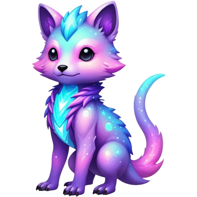 Epic Edgy Cute Colorful Vibrant Sparkly  shiny Pastel Nebula Modern Vernid-Protogen-creature-animal, full body emoji