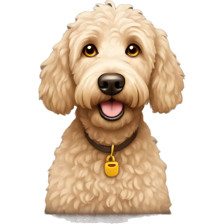 old golden doodle with brown eyes emoji