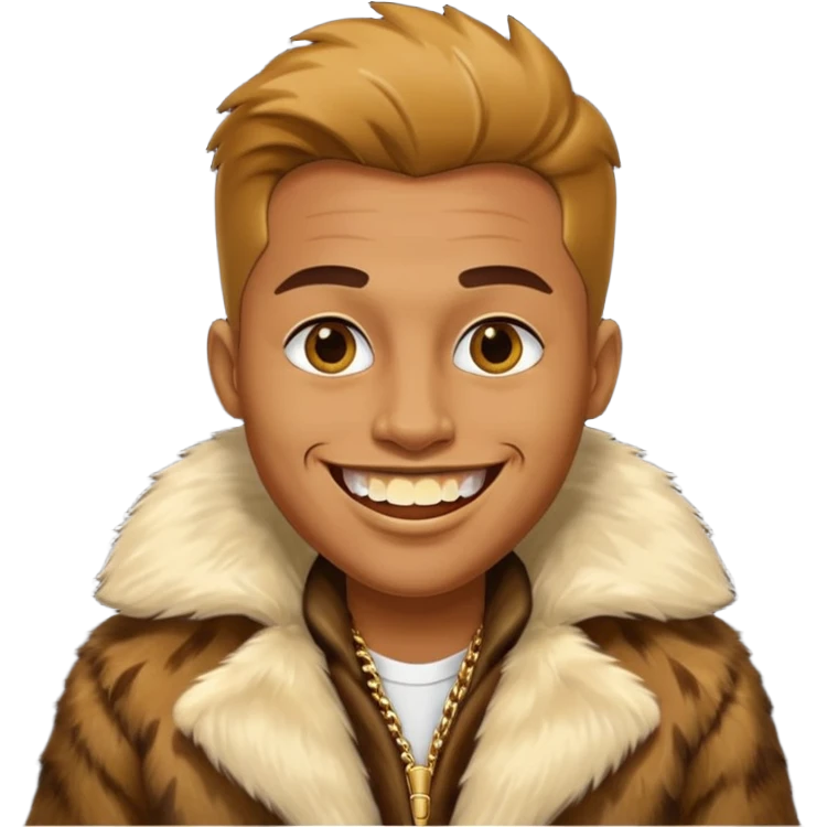 ganster with fur coat and gold teeth emoji