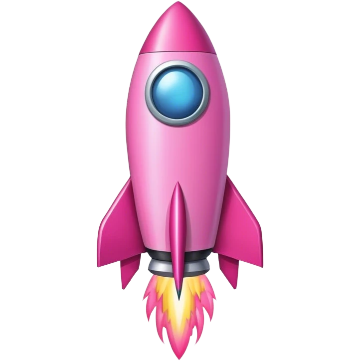 Icone fusée utilise couleurs rose emoji