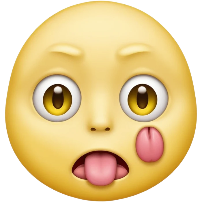 sad yellow face with tongue sticking out emoji