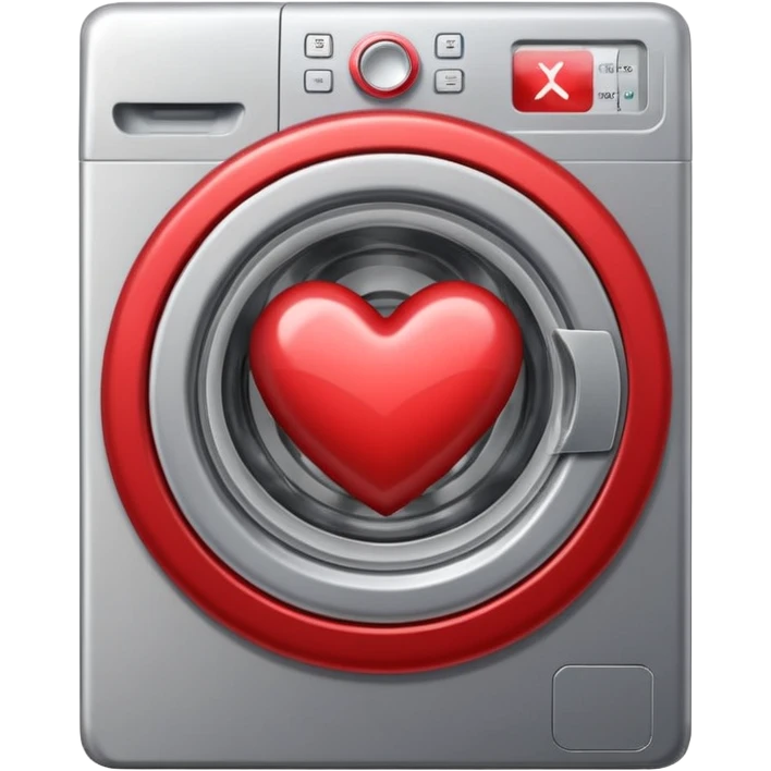 The washing machine inside the heart emoji