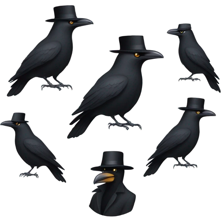 crow secret agent fedora emoji