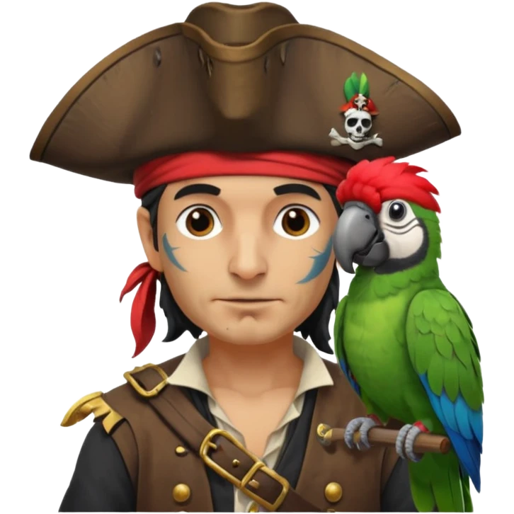 pirate and parrot emoji