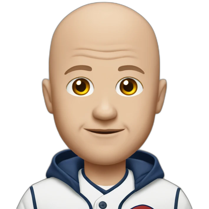 Bald man Makes a cards fan emoji